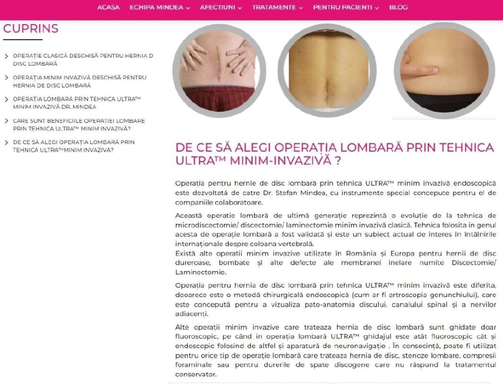 Description mindea.ro ULTRA Minimally Invasive Neurosurgical Technique