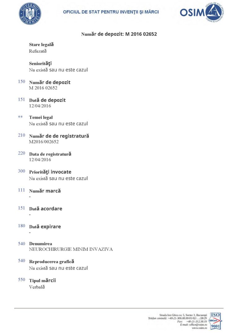OSIM Refusals Refusal Rejection Registration Trademarks Stefam Mindea Page 1 OSIM Refusals Refusal Rejection Registration Trademarks Stefam Mindea Page 1